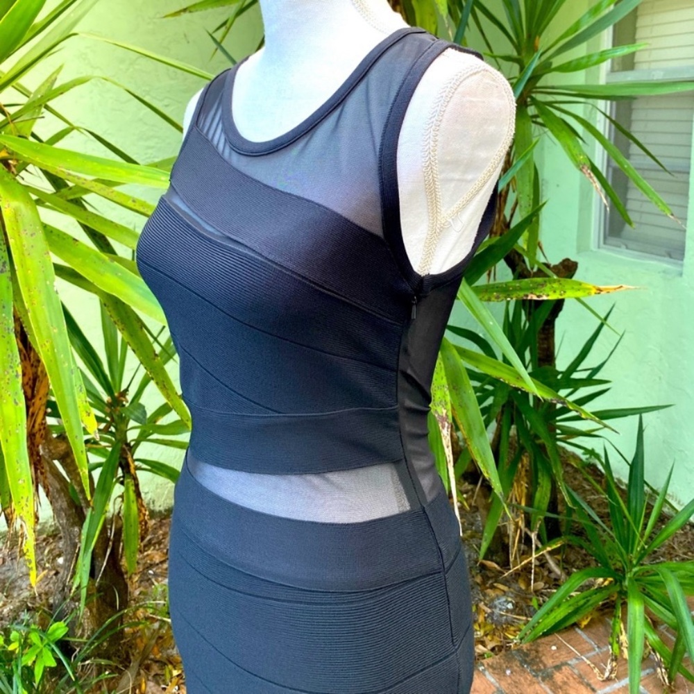 Black Sheer Cut Out Bondage Dress - Picture 3 of 9